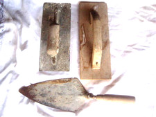 3 Vintage Cement Concrete Wooden Float Trowels Vintage Old Tools
