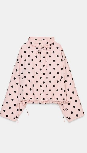 Zara pink black polka dot - black,