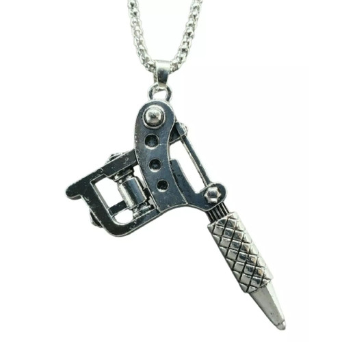 Large tattoo gun pendant - tattoo,