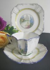 Shelley My Garden Pattern Queen Anne shape Teacup Trio