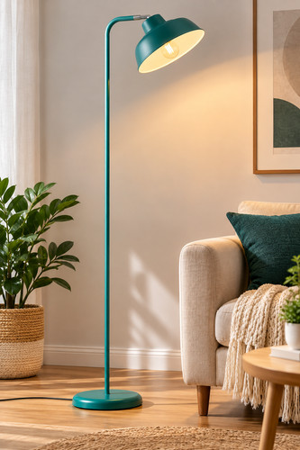 Blue metal floor lamp - metal,