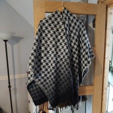 ladies black grey shawl/wrap/cover up one size by m&s