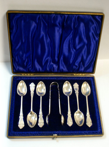 Edwardian cased set epns - edwardian,