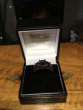 XMAS STOCK JUST IN ZDADAN P925 Sterling silver 5 STONE Amethyst  Ring SIZE P !!!