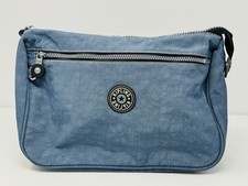 Kipling Blue Nylon Toiletries Make Up Pouch Cosmetic Travel Bag No Monkey