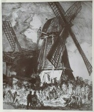 Frank Brangwyn WINDMILL Print Skittle Match Skittles C1947