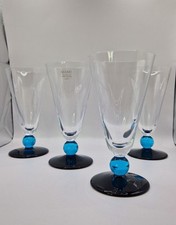 4 Vintage Wine Blue Sasaki Crystal Glasses - Mind condition, beautiful vintage