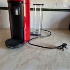 Red Magimix Nespresso Vertuo Plus Coffee Machine + 4 Glasses & 4 Spoons