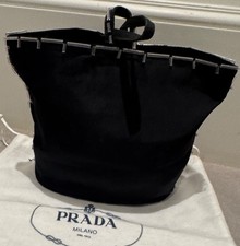 Prada handbag in black satin