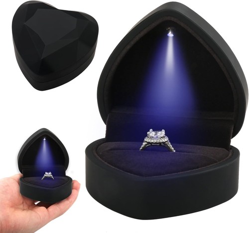 Ring box with led light - with,