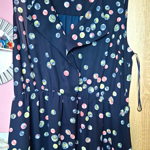 Oasis navy polka - polka, dot