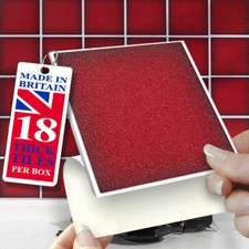 Stick On Wall Tiles | Pack Of 18 Carmine Red 4" Self Adhesive Wall Tiles