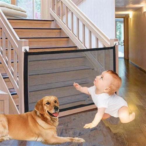 Retractable mesh stair gate - retractable,