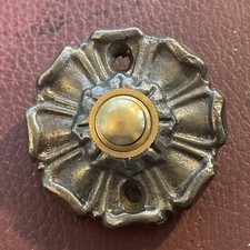 Beautiful Tudor Rose Cast Iron & Brass Door Bell Lancashire Yorkshire Flower 8M