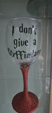Hand Decorated HARRY POTTER Griffindor glittery Sweary Wine Glass