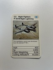 Ace Trump Card Game Military Aircraft P-38 M Night Lightning Night Fighter