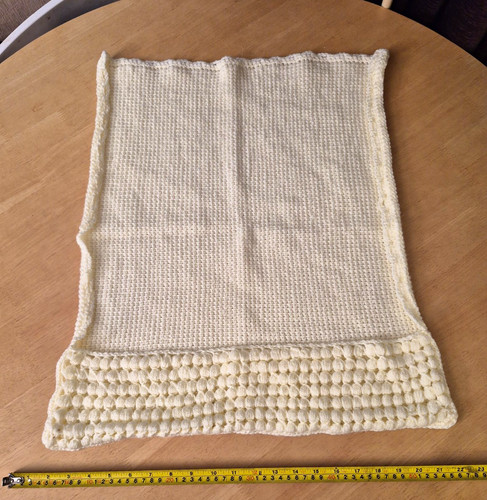 Cream crochet baby blanket - cream,