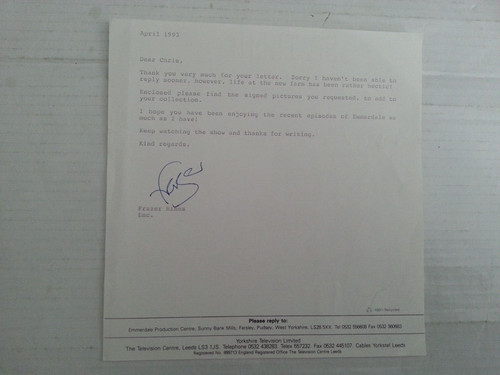 Frazer hines signed autograph - frazer, signed/autograph