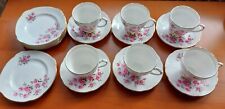 Vintage Duchess Bone China Tea Set/6 x Cups, Saucers, Plates - Pink Roses/957, 
