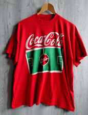 Coca Cola Football T-Shirt Size L Vintage Retro Je Vibre Football Avec Coca Cola