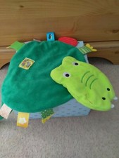 Galt. Green Crocodile Comforter. Activity Blanket. Taggies