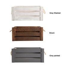 Wickerfield Rope Handle Home Storage Wooden Crates shelve Display, Gift Hampers