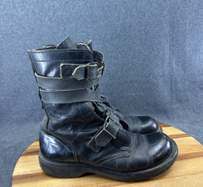 Vintage Double H Brand Military Tanker Combat Jump Boots Size 8.5D Black Read