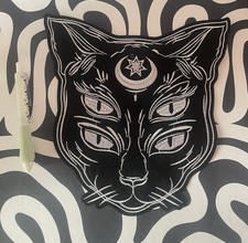 Giant Embroidered Witchy Cat