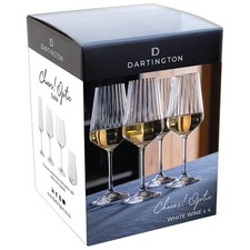 Dartington White Wine Glasses Cheers! Optic Set of 4