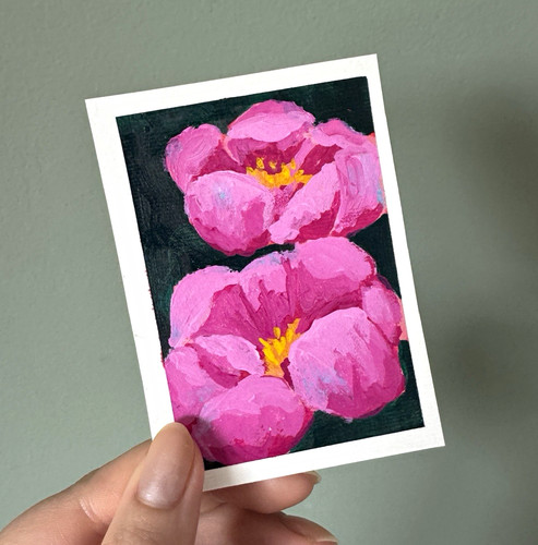 Aceo original signed miniature - aceo,