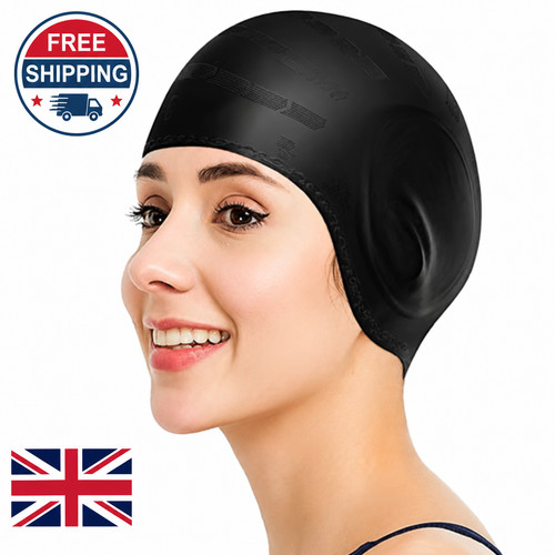 Silicone swimming cap with - silicone, ear