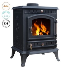 Wood Burning 7KW Multi-fuel Stove Home Heating Fire Heater Glass View Effect 