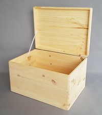 Wooden Treasure Box with Lid Storage Chest Memory Keepsake No Handles Craft