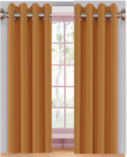 BLACKOUT CURTAINS READY MADE EYELET TOP CRTAIN PAIRS &TIE BACKS