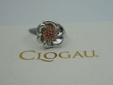 Clogau Sterling Silver & 9ct Rose Gold Welsh Poppy Ruby & Diamond Ring size K