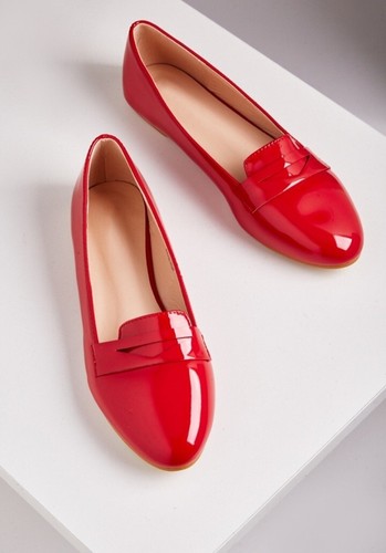 Ladies patent penny loafers - patent,