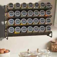 4 Tier Wall Mounted Spice Herb Jar Rack Holder Kitchen Cupboard Storage Shelf