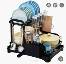 Tier dish drainer rack with - drainer,