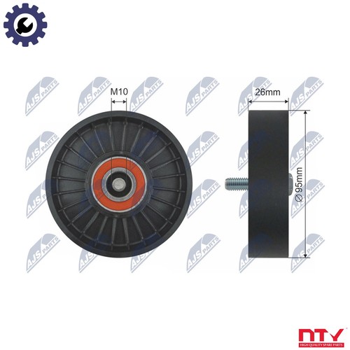 Deflectionguide pulley vribbed - pulley,