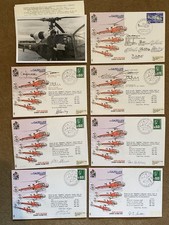 7 RAF Covers, Signed - GAZELLES, Helicopter Team - RAF Tern Hill - Some Ltd Edit