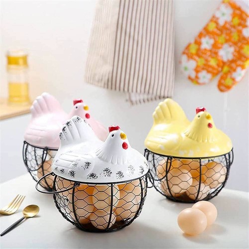 Farmhouse ceramic chicken egg - farmhouse,