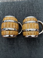 2x Medium Vintage Wade Tankard Barrels With Chrome Trim