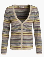 Sea Salt Cornwall Matilda Fair Isle Cove cardigan lambswool UK8-10