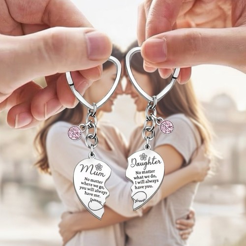 2pcs mother daughter heart - daughter,