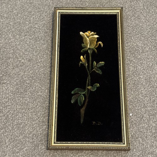Vintage floral velvet art - vintage,