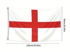 St. George Cross English Flag for Football/Rugby Fans - 5ft x 3ft