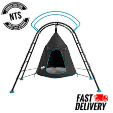 UFO Climbing Frame with Mesh Den, Curved Ladder & Safety Rails for Kids 3+