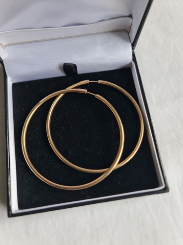 9ct yellow gold large 60mm - yellow,
