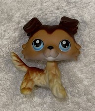 ULTRA RARE Littlest Pet Shop Brown Collie Dog #58 Paw Down Variant Gen 2