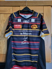 Catalan Dragons medium adult away rugby league shirt,  2013 season.